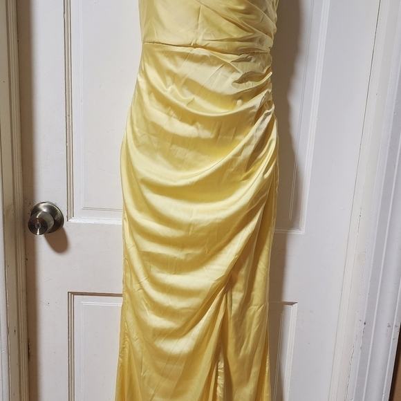 Fashion Nova Women’s Luxe Nights Satin Maxi Dress – Yellow Large - Picture 2 of 13